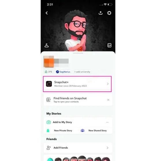 Click on Snapchat plus